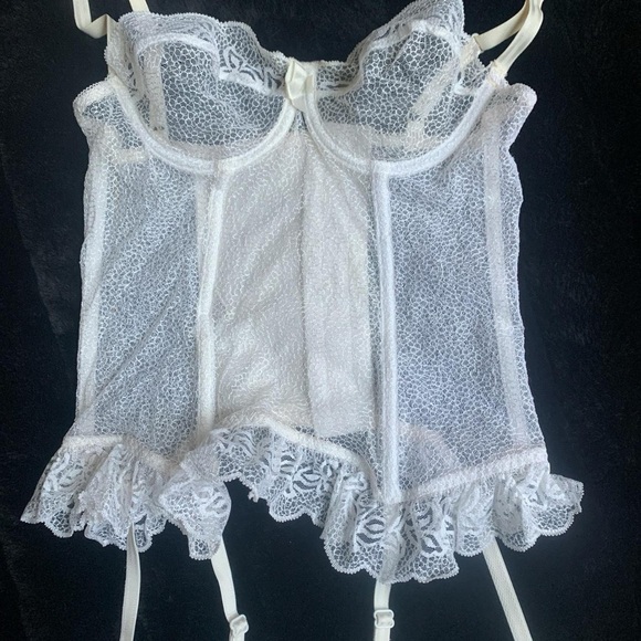 Rare Vintage 80s Siltex French Bustier Corset Lingerie Top with garter belt
